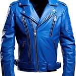 Men’s Blue Genuine Leather Jacket Men - Premium Jacket Front (2)
