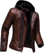 MEN'S BROWN GENUINE LEATHER PREMIUM JACKET - Image 2