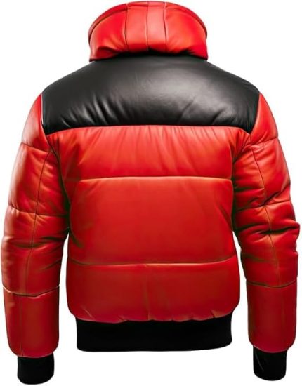 Men’s Red Genuine Leather Jacket Back