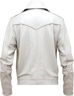 Men’s White Genuine Leather Jacket Men - Premium Jacket Back