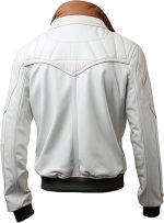 MEN’S WHITE GENUINE LEATHER JACKET - PREMIUM JACKET - Image 2
