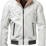 Men’s White Genuine Leather Jacket - Premium Jacket Front