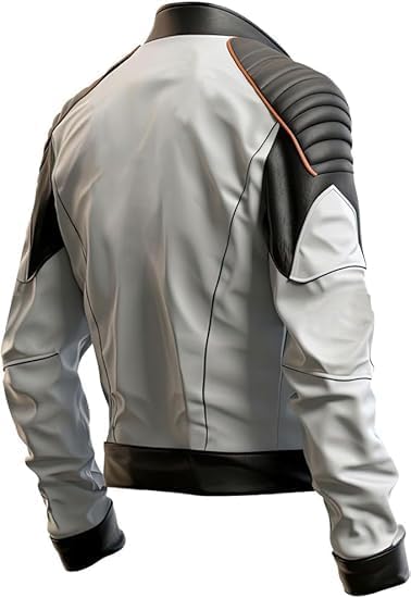 Men’s White Leather Jacket (2)
