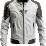 Men’s White Leather Jacket Front (1)