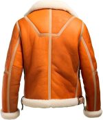 Orange Aviator Leather Jacket