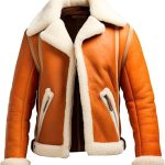 Orange Aviator Leather Jacket