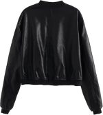 Women’s Black Genuine Leather Jacket Back
