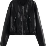 Women’s Black Genuine Leather Jacket Front