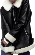 Women’s Black Genuine Leather Jacket - Premium Jacket Front1