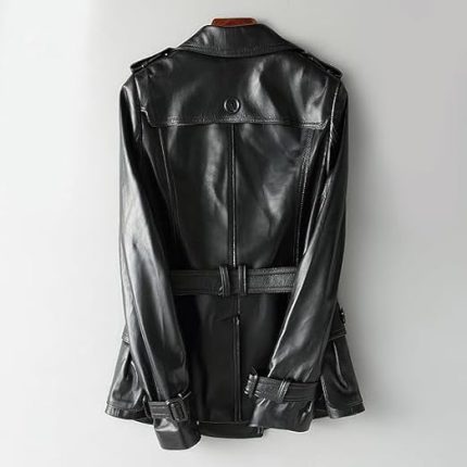Women’s Black Genuine Leather Jacket Women - Premium Jacket Back