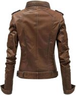 Women’s Brown Genuine Leather Jacket - Premium Jacket Back2