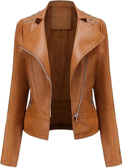 Women’s Brown Genuine Leather Jacket - Premium Jacket Front