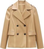 Women’s Brown Genuine Leather Jacket - Premium Jacket Front1