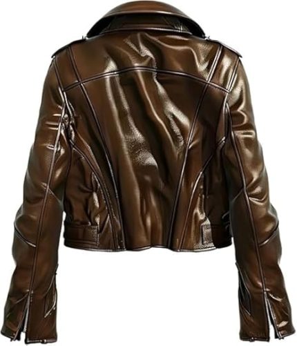 Women’s Brown Genuine Leather Jacket Women - Premium Jacket Back