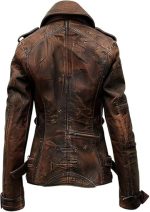 Women’s Brown Genuine Leather Jacket Women - Premium Jacket Back4