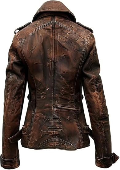 Women’s Brown Genuine Leather Jacket Women - Premium Jacket Back4