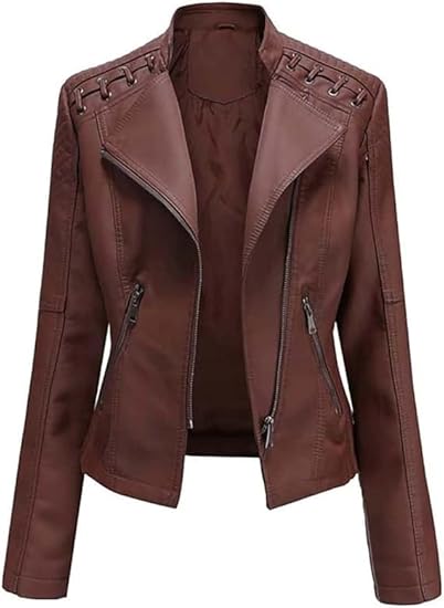 Women’s Brown Genuine Leather Jacket Women - Premium Jacket Front2