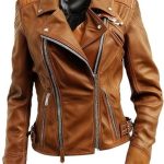 Women’s Brown Genuine Leather Jacket Women - Premium Jacket Front5