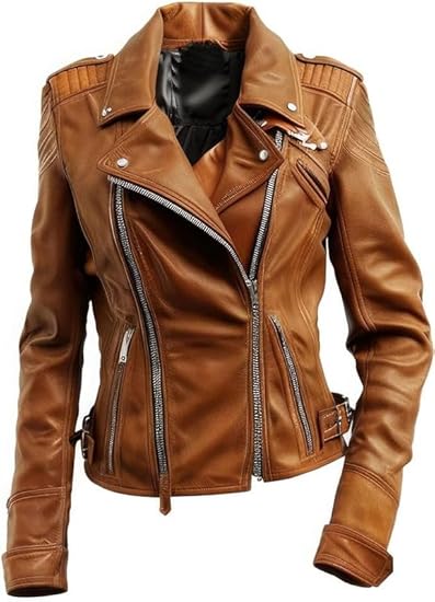 Women’s Brown Genuine Leather Jacket Women - Premium Jacket Front5