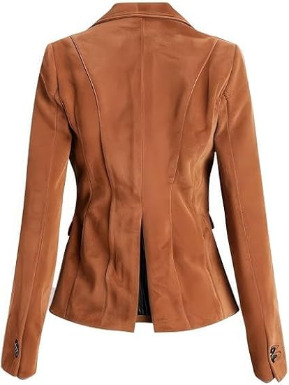 Women’s Genuine Brown Leather - Premium Jacket Back