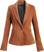 Women’s Genuine Brown Leather - Premium Jacket Front