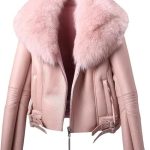 Women's Genuine Pink Leather Jacket Front