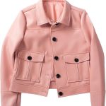 Women’s Pink Genuine Leather Jacket - Premium Jacket Front