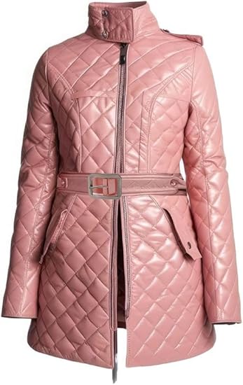 Women’s Pink Genuine Leather Jacket Women - Premium Jacket Front