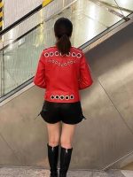 Women’s Red Genuine Leather Jacket - Premium Jacket Back