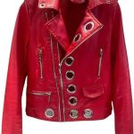 Women’s Red Genuine Leather Jacket - Premium Jacket Front