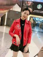 Women’s Red Genuine Leather Jacket - Premium Jacket Front 2