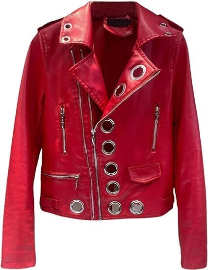 Women’s Red Genuine Leather Jacket - Premium Jacket Front