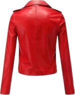 Women’s Red Genuine Leather Jacket Women - Premium Jacket Back