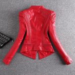 Women’s Red Genuine Leather Jacket Women - Premium Jacket Back1