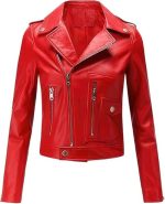 Women’s Red Genuine Leather Jacket Women - Premium Jacket Front