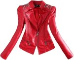 Women’s Red Genuine Leather Jacket Women - Premium Jacket Front1