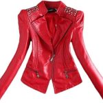 Women’s Red Genuine Leather Jacket Women - Premium Jacket Front1
