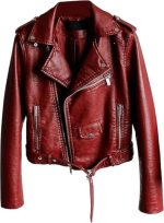 Women’s Red Genuine Leather Jacket Women - Premium Jacket Front2