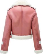 Womens’s Pink Genuine Leather Jacket Women - Premium Jacket Back