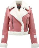 Womens’s Pink Genuine Leather Jacket Women - Premium Jacket Front