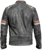 Men’s Biker Genuine Leather Jacket Back