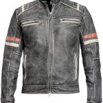 Men’s Biker Genuine Leather Jacket Front
