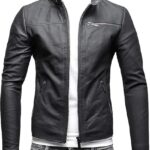 Men’s Black Geniune Leather Jacket Front3