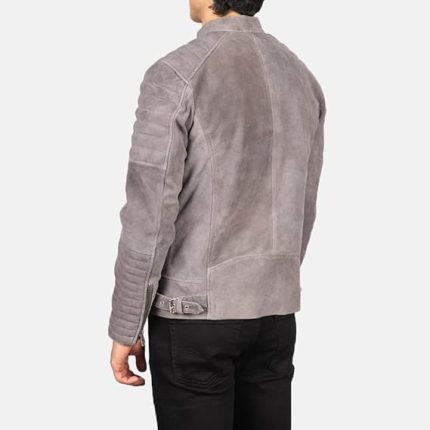 Men’s Gery Genuine Leather Jacket Back