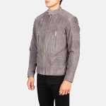 Men’s Gery Genuine Leather Jacket Side