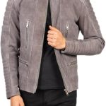 Men’s Gery Genuine Leather Jacket front
