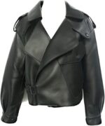 Women’s Black Genuine Leather Jacket Front2 (1)