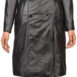 Women’s Black Genuine Long Leather Jacket Fornt