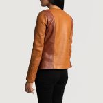 Women’s Brown Genuine Leather Jacket Back1