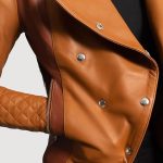 Women’s Brown Genuine Leather Jacket Pocket